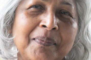 A woman smiling 