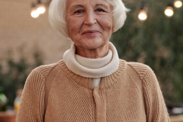 A woman smiling 