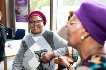 two older ladies chatting 
